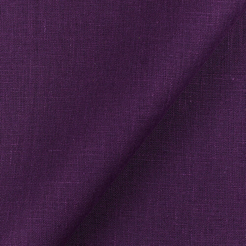 4C22 Rustic  100% Linen Fabric Royal Purple Softened