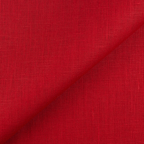 4C22 Rustic  100% Linen Fabric Crimson Softened