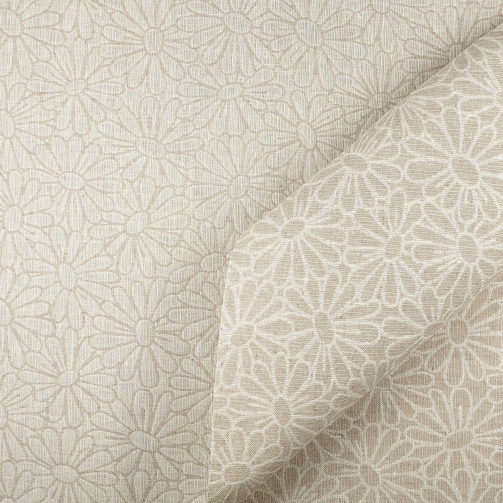 IL002 Textured Jacquard 100% Linen Fabric Ivory-natural - Daisy Field