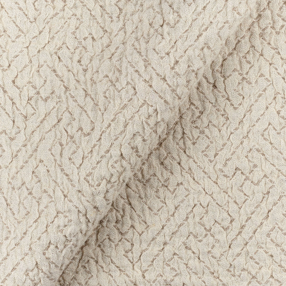 IL002 Textured Jacquard Ivory-natural - Tetra 100% Linen Fabric