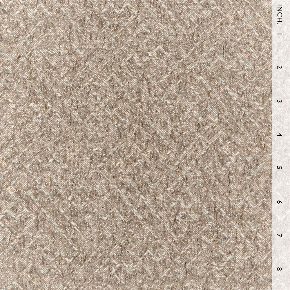 IL002 Textured Jacquard 100% Linen Fabric Ivory-natural - Tetra