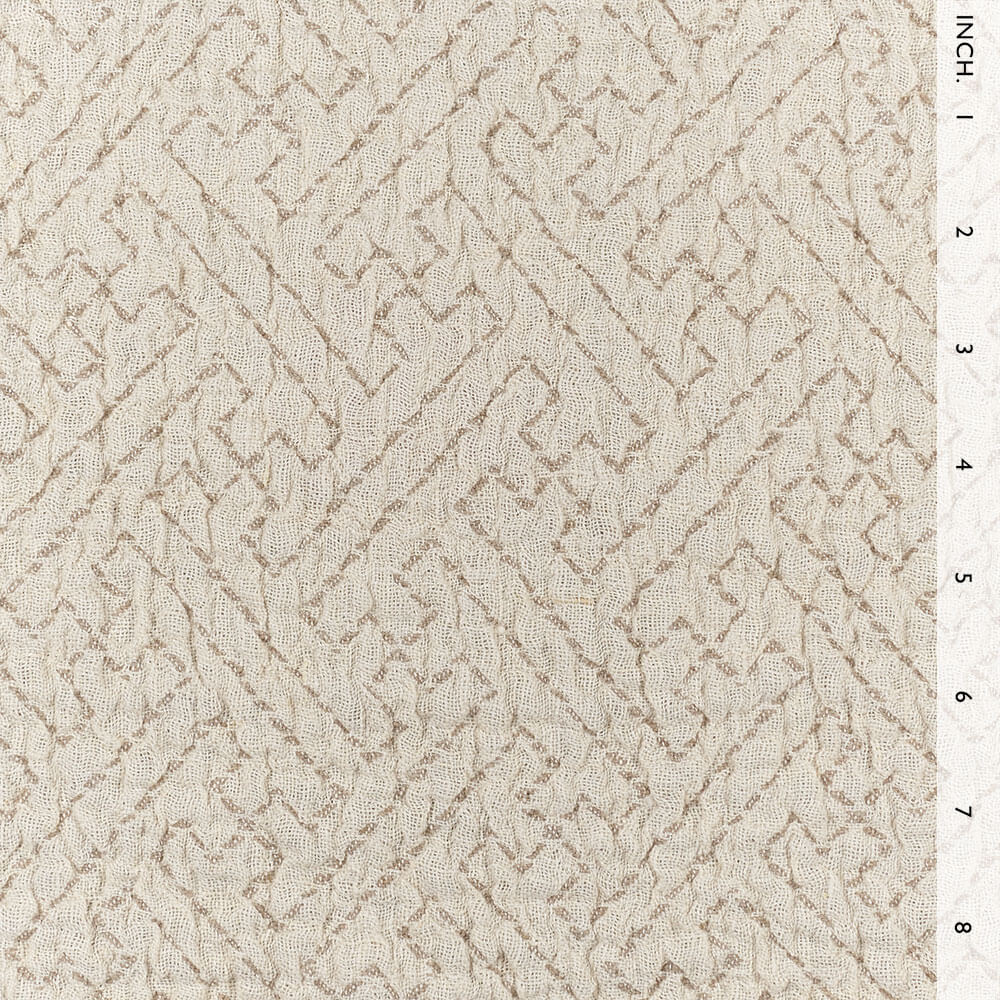 IL002 Textured Jacquard 100% Linen Fabric Ivory-natural - Tetra