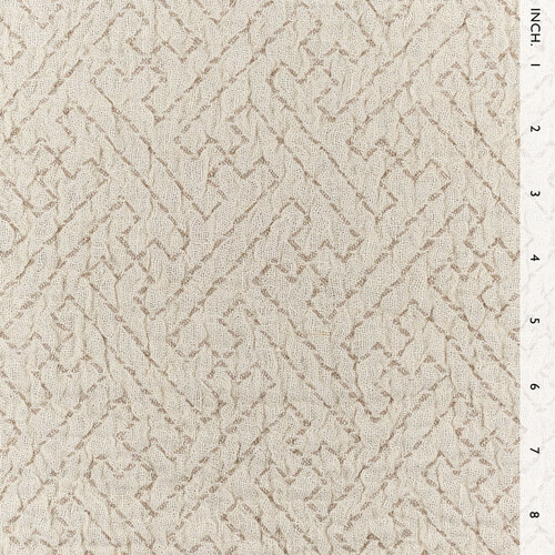 IL002 Textured Jacquard 100% Linen Fabric Ivory-natural - Tetra