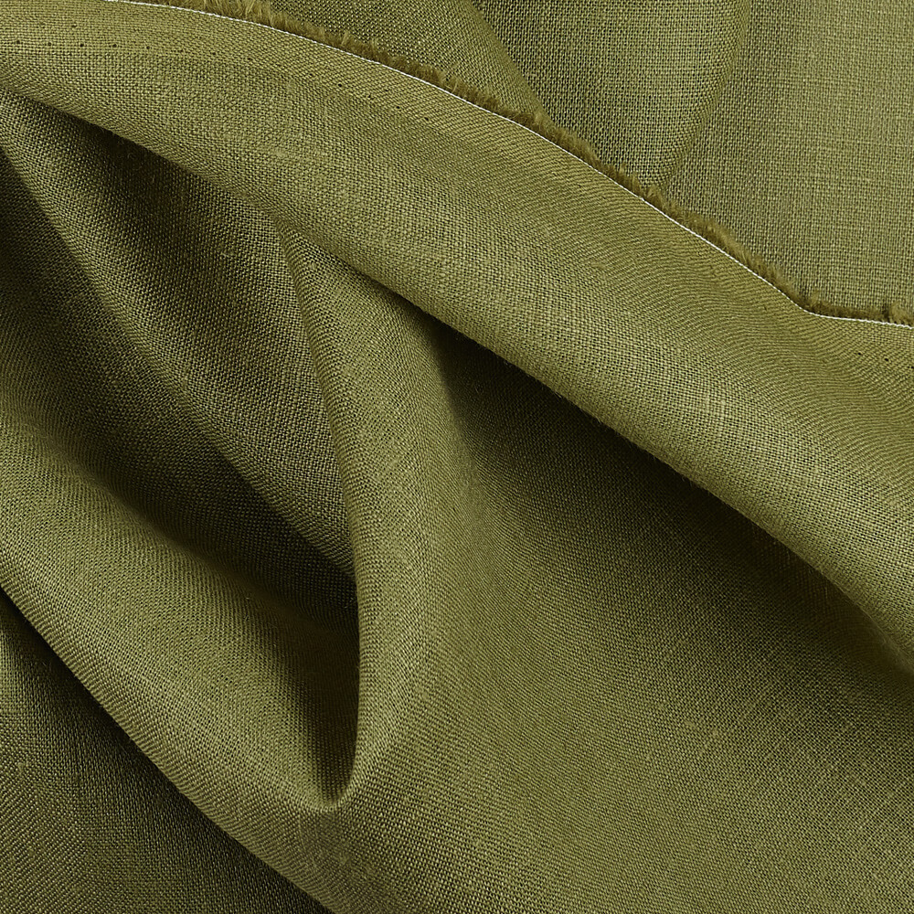 Fabric IL019 All-purpose 100% Linen Fabric Loden Green Softened