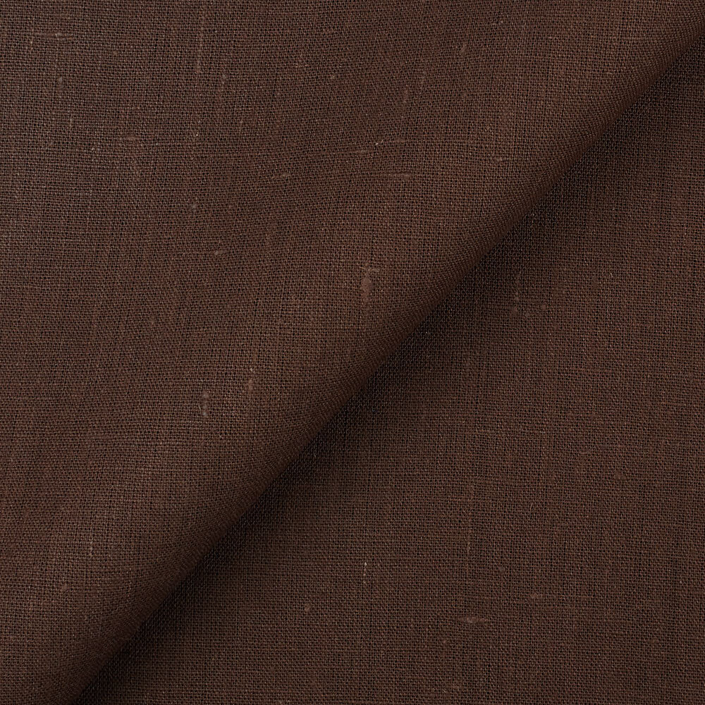 4C22 Rustic  100% Linen Fabric Chestnut Softened
