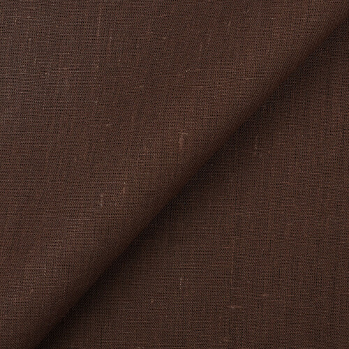 4C22 Rustic  100% Linen Fabric Chestnut Softened
