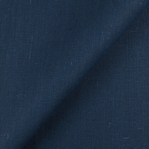 4C22 Rustic  100% Linen Fabric Insignia Blue Softened