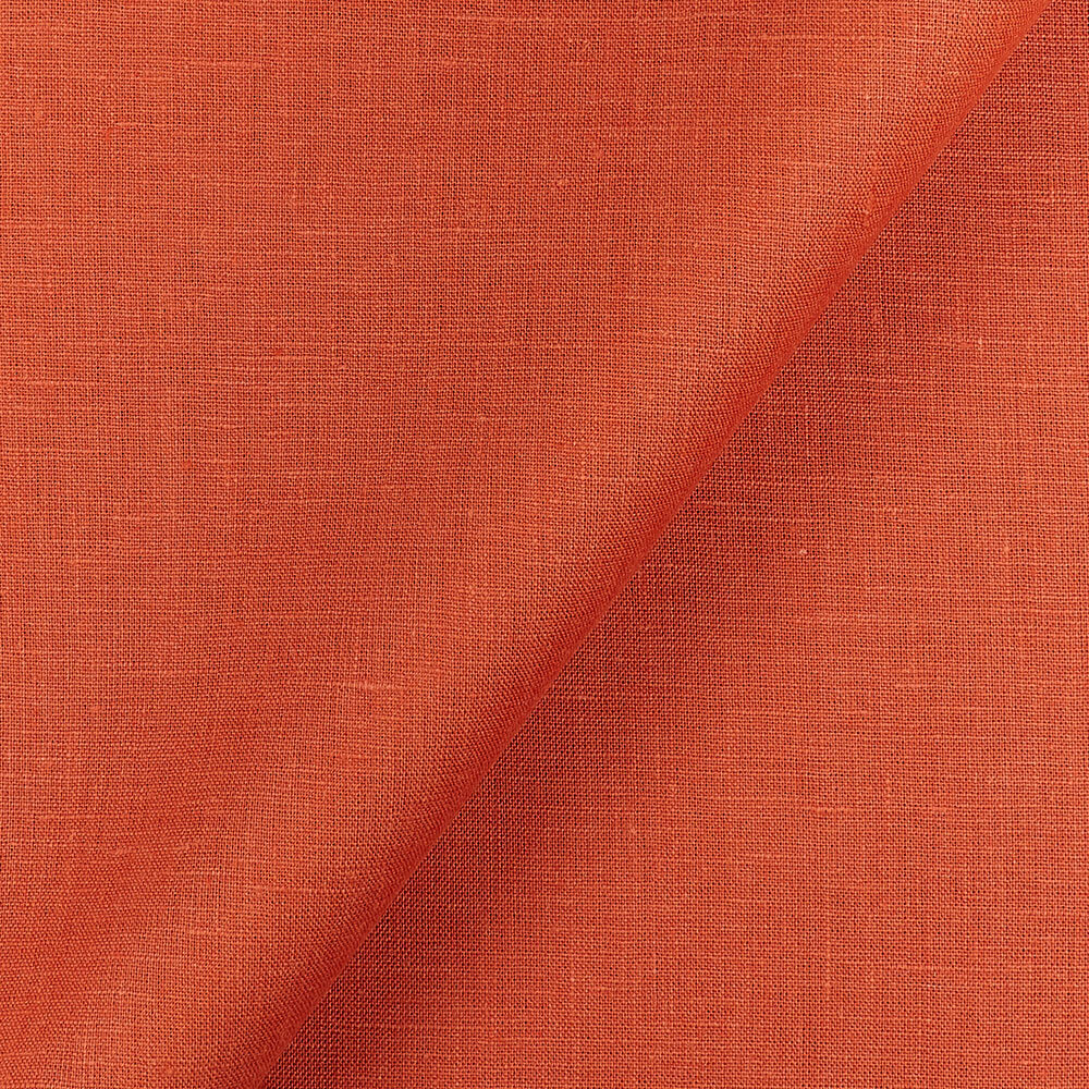 IL019 All-purpose 100% Linen Fabric Mecca Orange Softened
