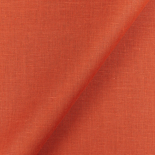 IL019 All-purpose 100% Linen Fabric Mecca Orange Softened