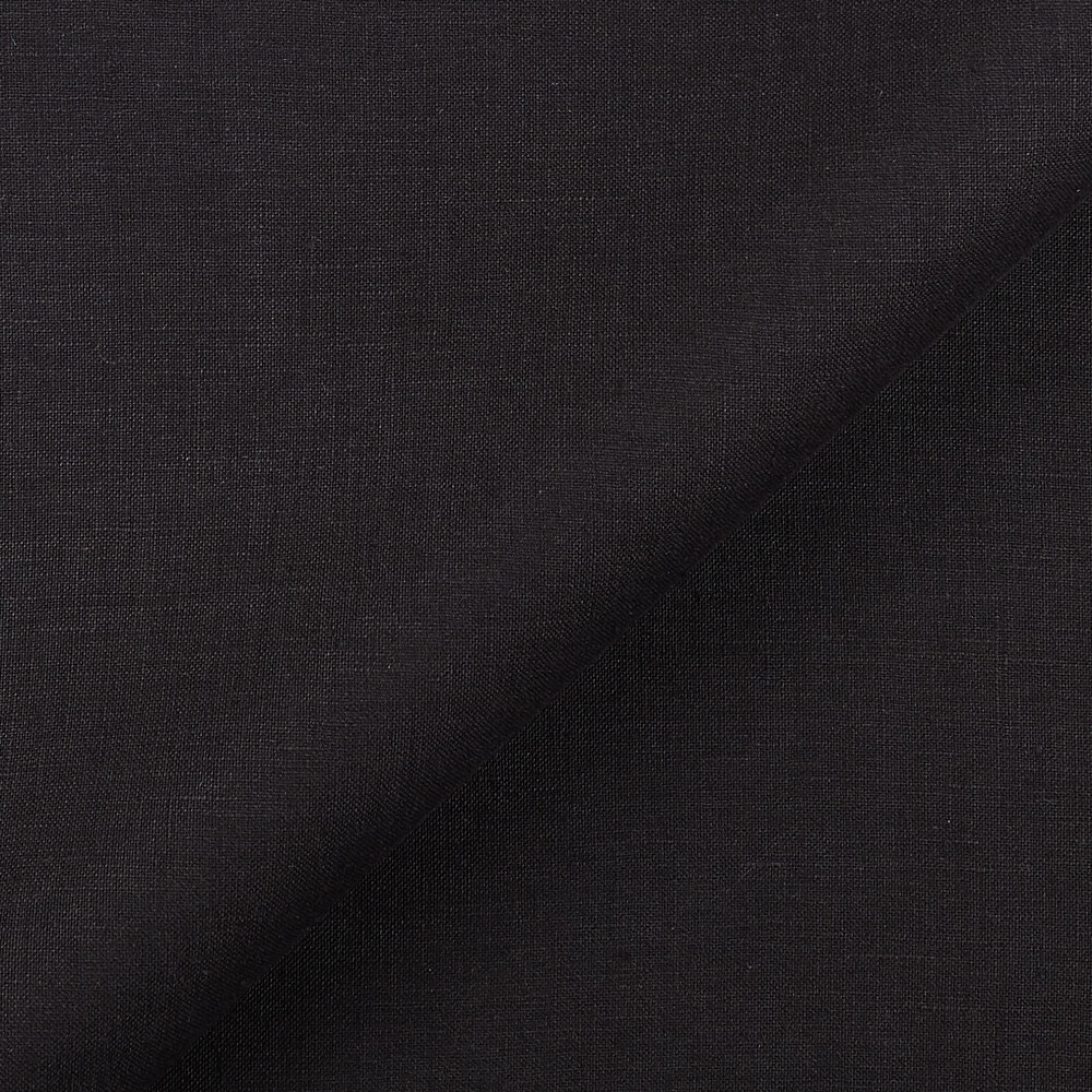1C64 Luxury 100% Linen Fabric Black Softened