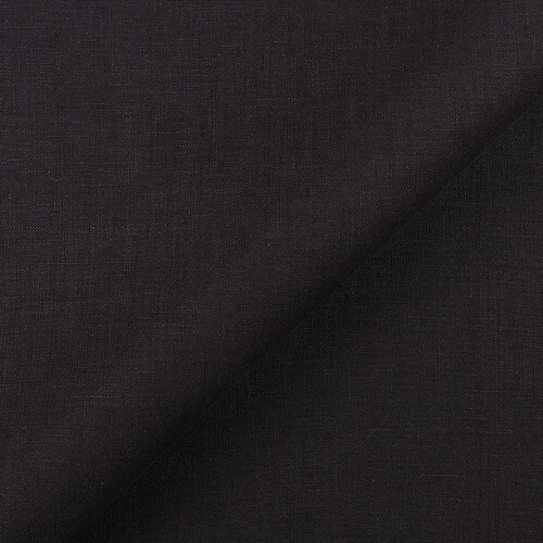 1C64 Luxury 100% Linen Fabric Black Softened