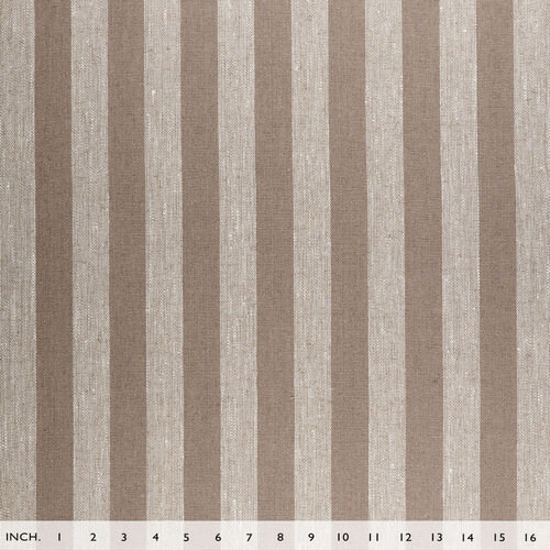 IL073 Narrow Width 100% Linen Fabric  - 843 Brown Stripes