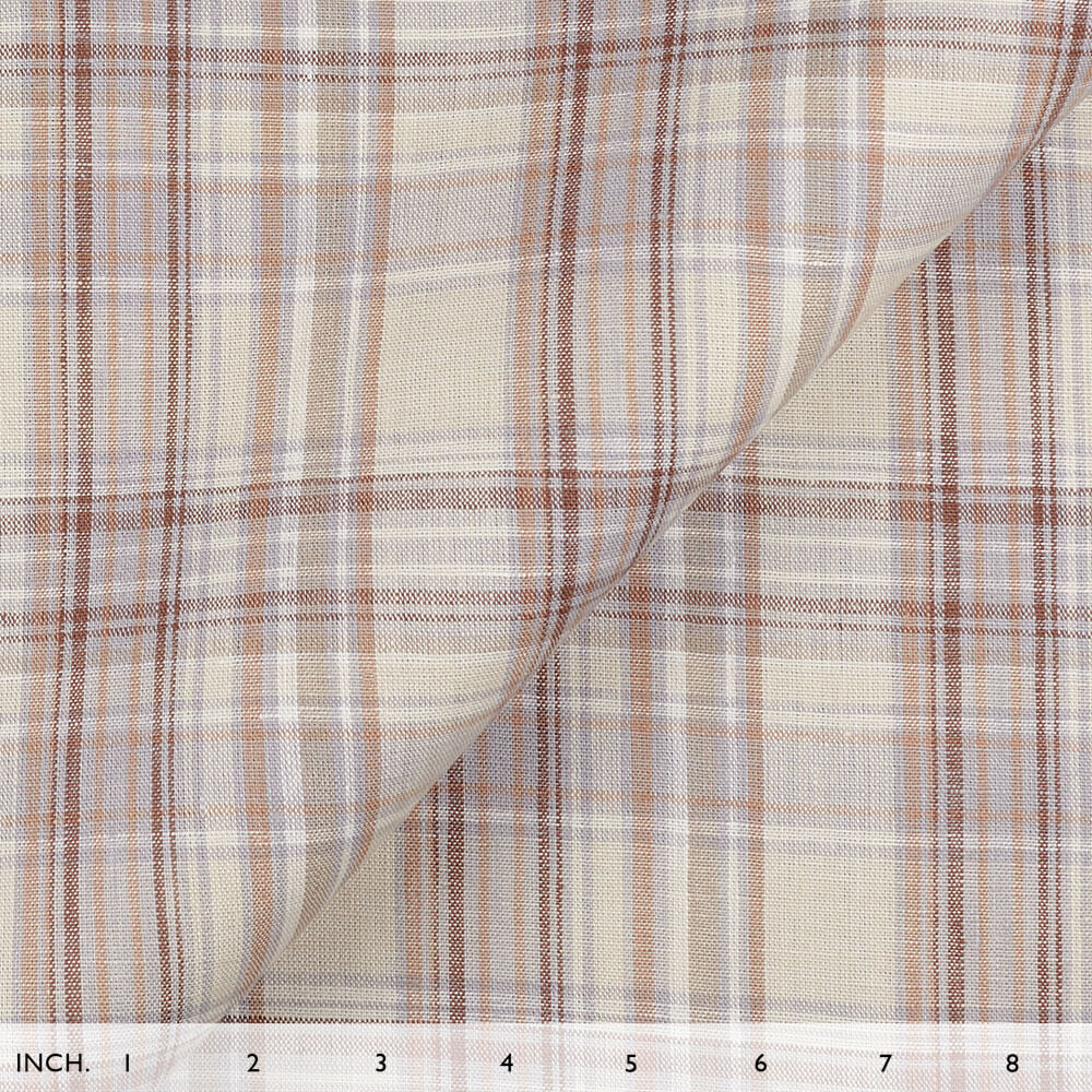 IL045 100% Linen Fabric  - 860 Plaid