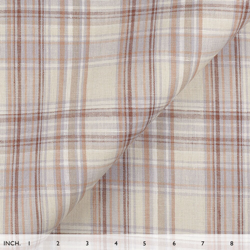 IL045 100% Linen Fabric  - 860 Plaid