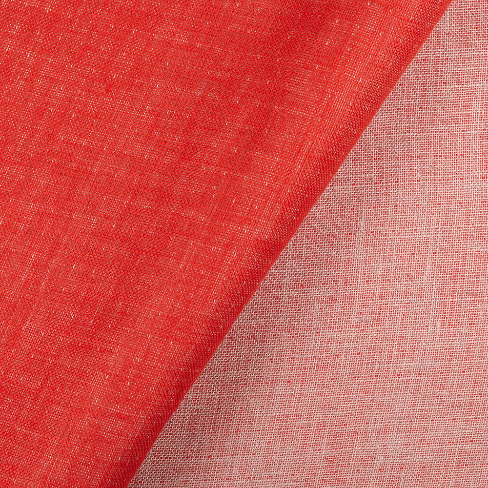IL028 Double Sided 100% Linen Fabric  - 873 Orange-natural