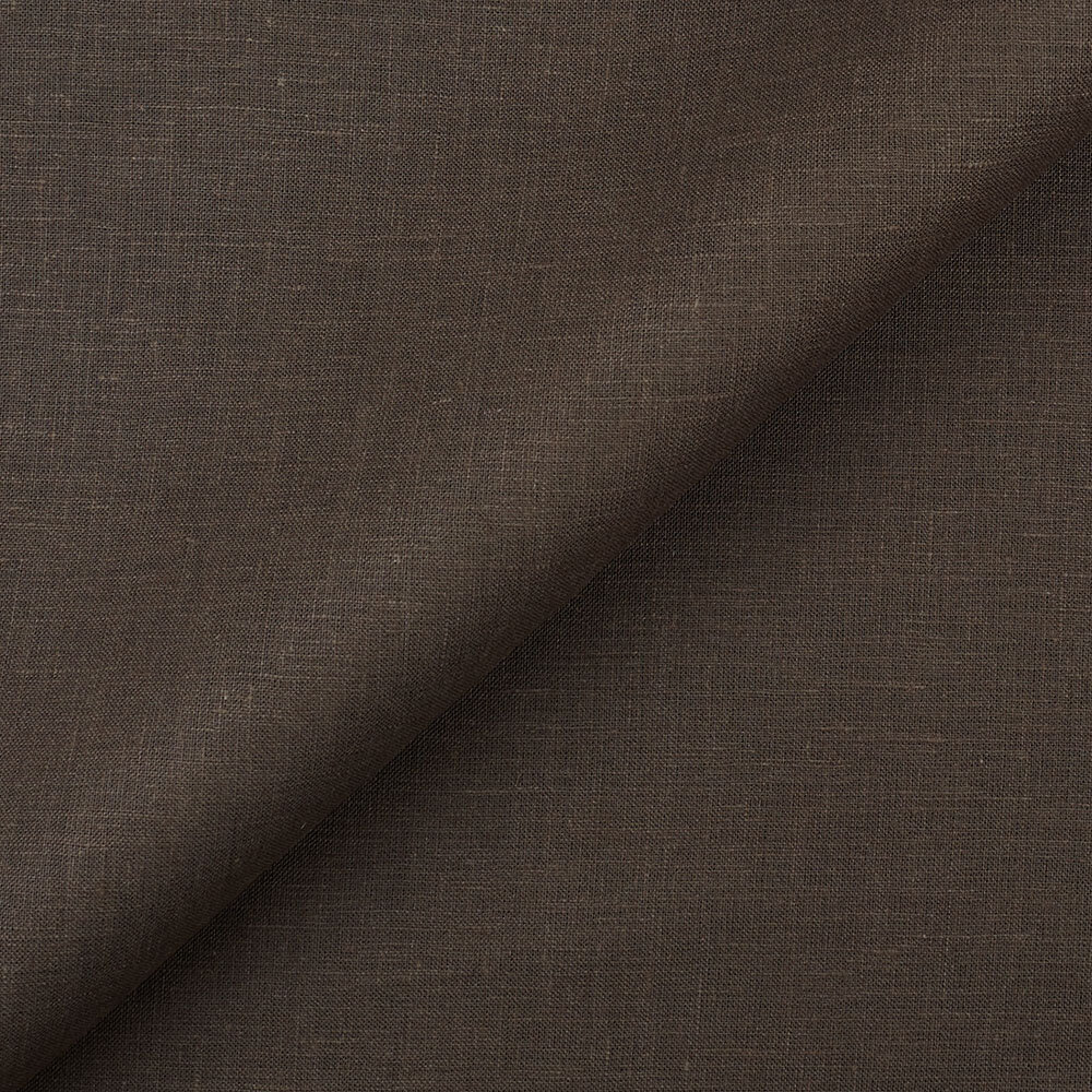 1C64 Luxury 100% Linen Fabric Carob Softened