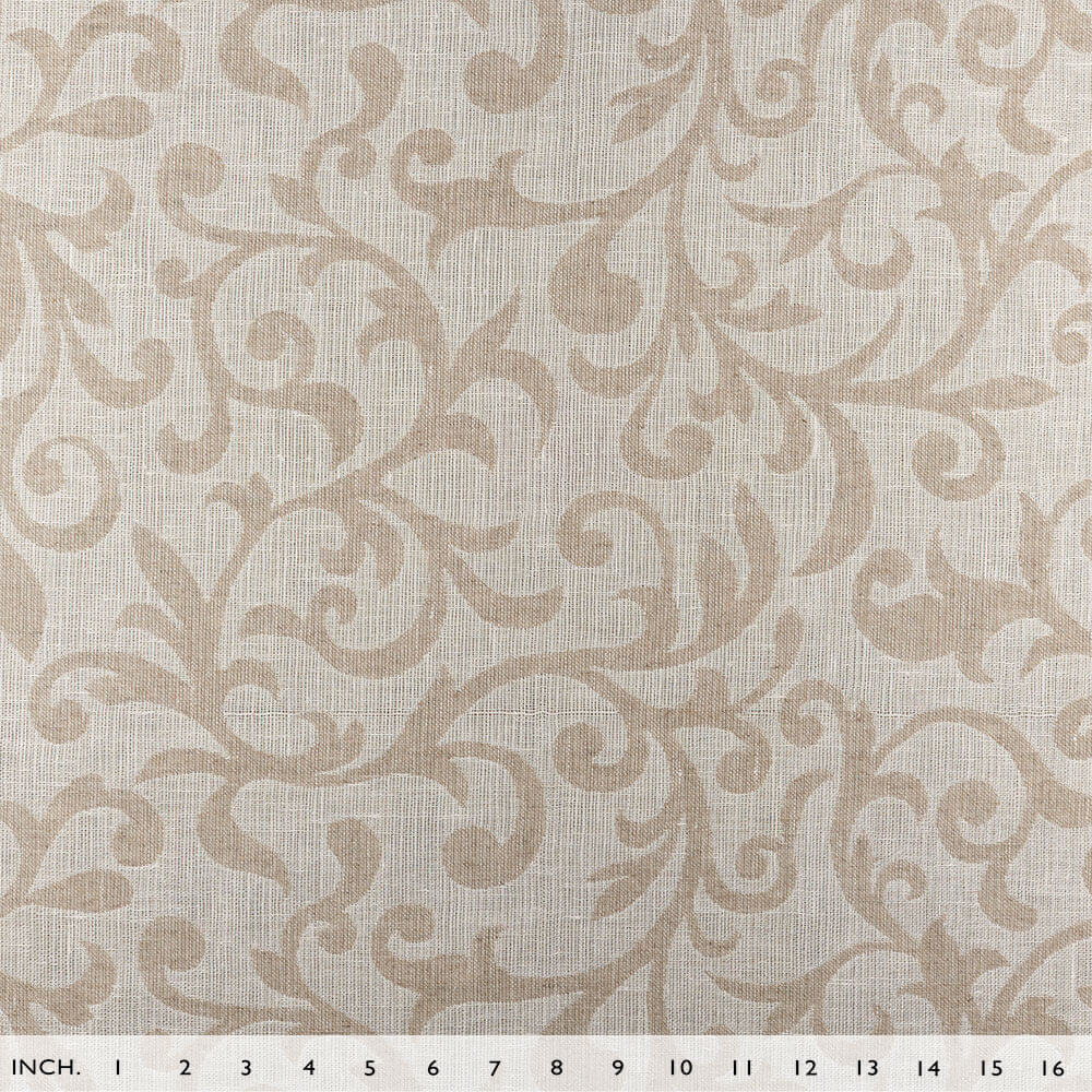 IL002 Textured Jacquard 100% Linen Fabric Ivory-natural - Scrolls