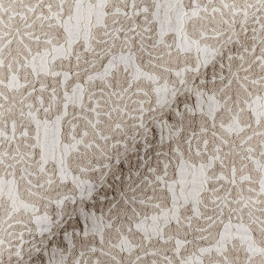 IL002 Textured Jacquard Ivory-natural - Royal Crest 100% Linen Fabric