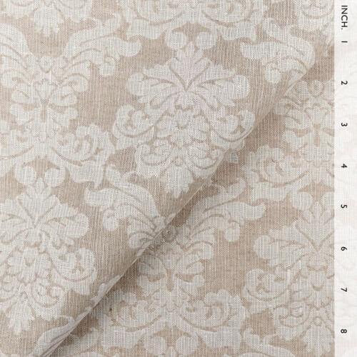 Fabric Il002 Textured Jacquard 100% Linen Fabric Ivory-natural - Royal 