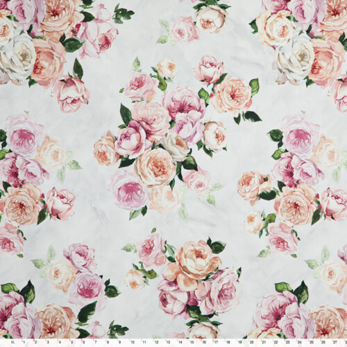 IC012 Poplin 100% Cotton Fabric Light Silver / Mlt Patricia Softened