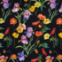 IC012 Poplin Black / Mlt Barbara 100% Cotton Discount Fabric
