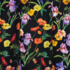 IC012 Poplin Black / Mlt Barbara 100% Cotton Discount Fabric