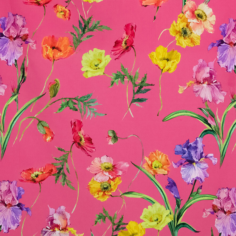 IC012 Poplin Raspberry Rose / Mlt Barbara 100% Cotton Fabric