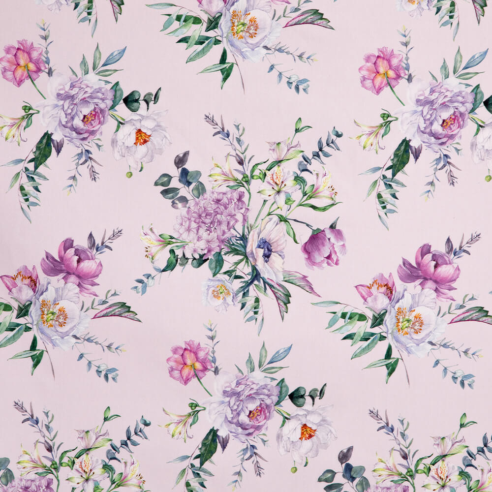 IC012 Poplin Primrose Pink / Mlt Amelia 100% Cotton Fabric