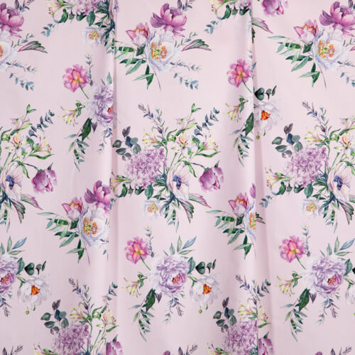 IC012 Poplin 100% Cotton Fabric Primrose Pink / Mlt Amelia Softened