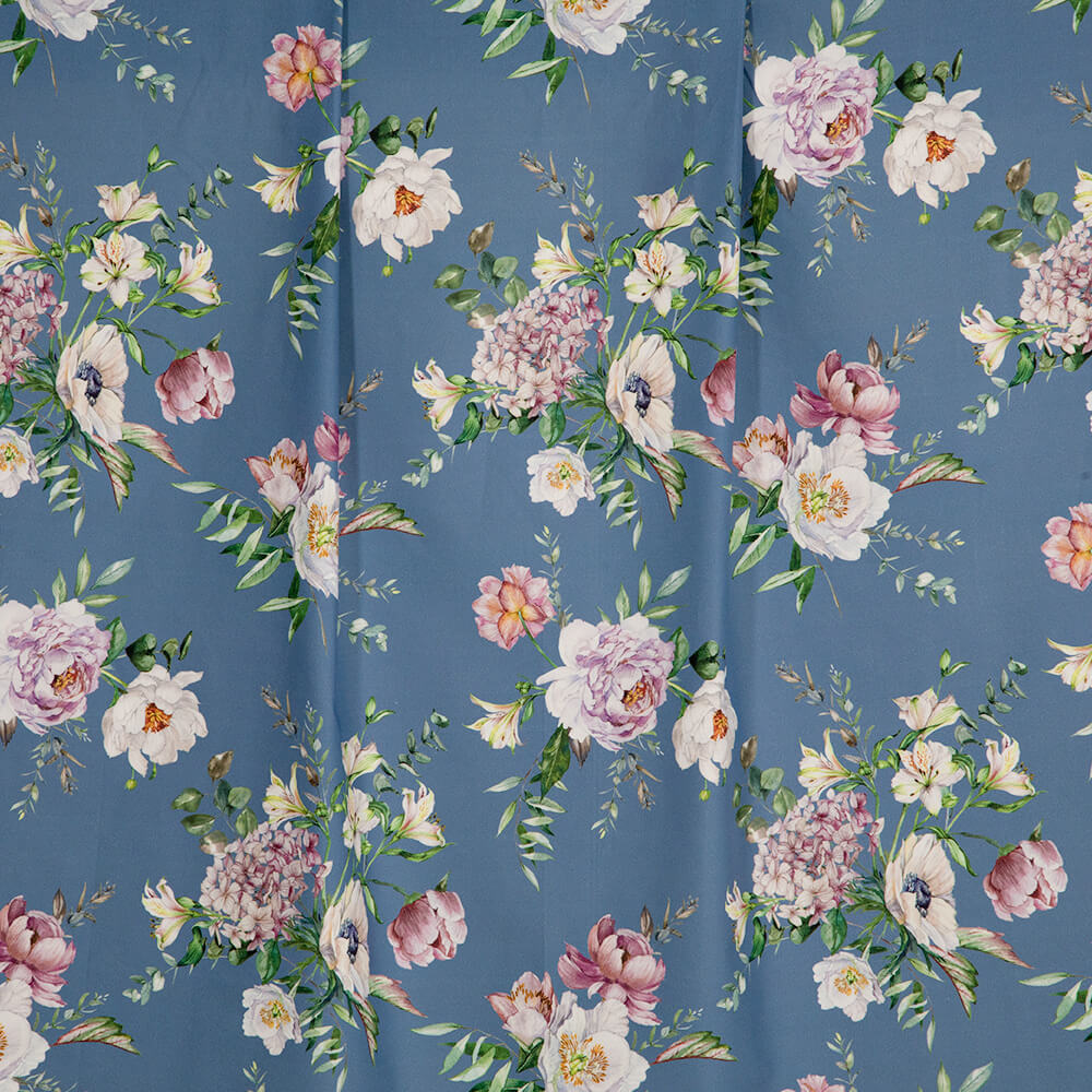 IC012 Poplin 100% Cotton Fabric Riviera / Mlt Amelia Softened