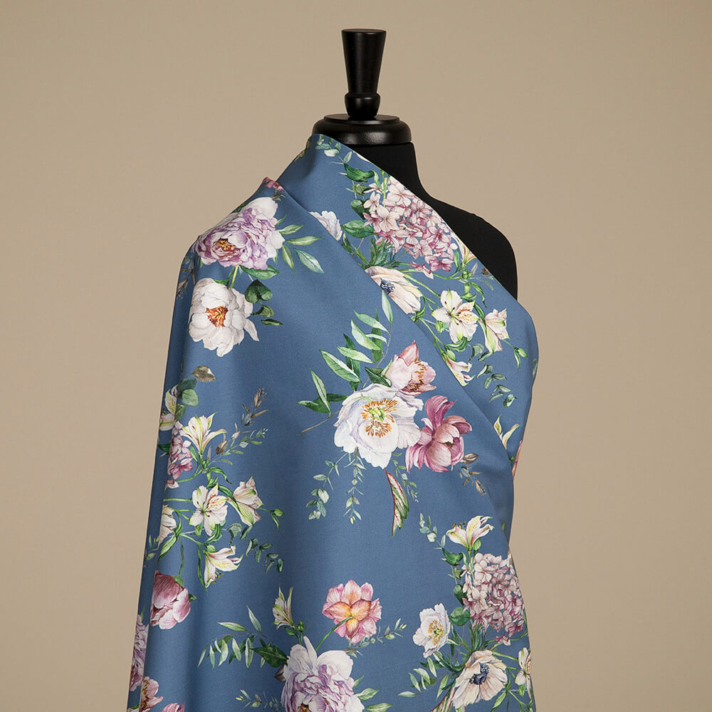 IC012 Poplin 100% Cotton Fabric Riviera / Mlt Amelia Softened