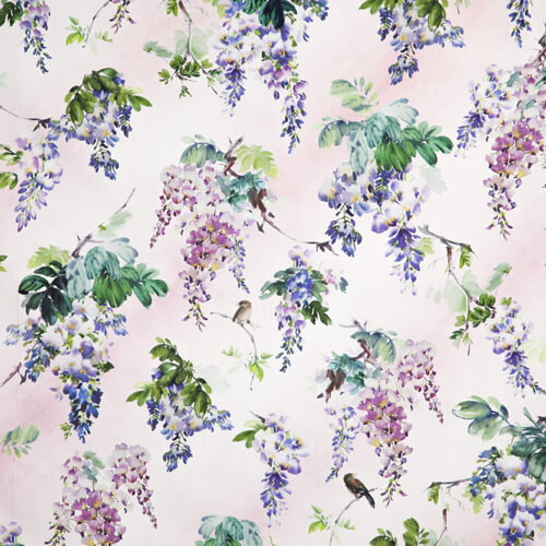 IC012 Poplin Pale Pink / Mlt Ashley 100% Cotton Wholesale Fabric by the Bolt