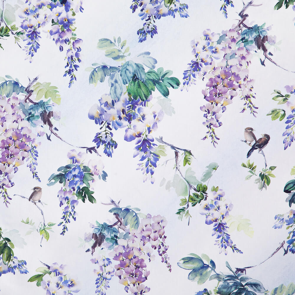 IC012 Poplin Chalk Blue / Mlt Ashley 100% Cotton Fabric