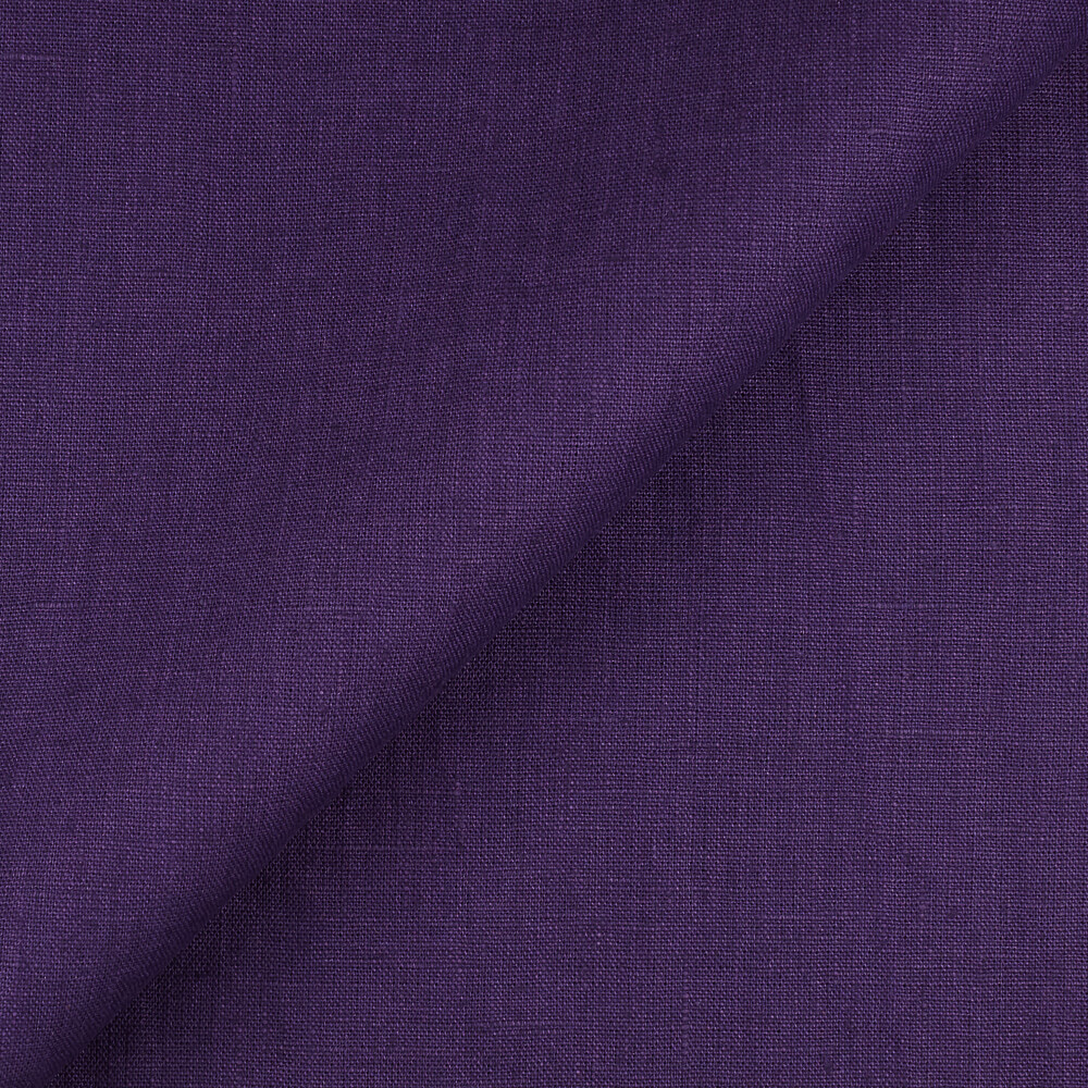 4C22 Rustic  100% Linen Fabric Royal Purple Fs Premier Finish