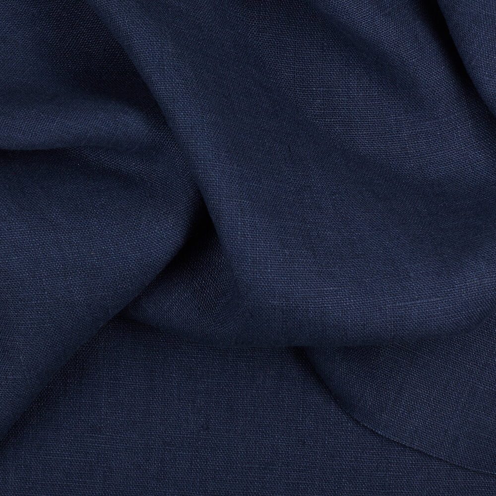 Fabric IL090 Rough 100% Linen Fabric Oxford Blue Fs Premier Finish