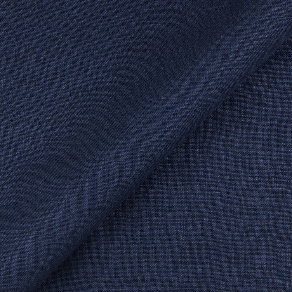 Fabric IL090 Rough 100% Linen Fabric Oxford Blue Fs Premier Finish