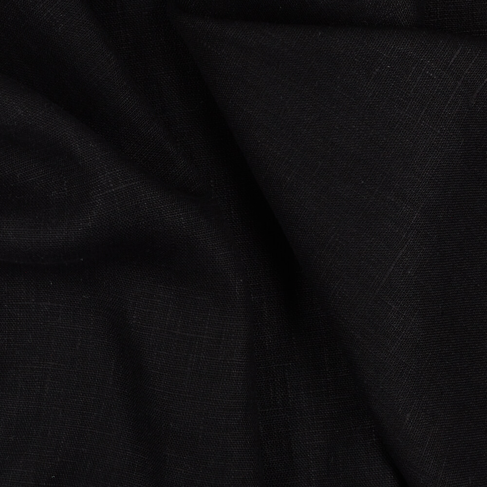 IL090 Canvas Black 100% Linen Fabric