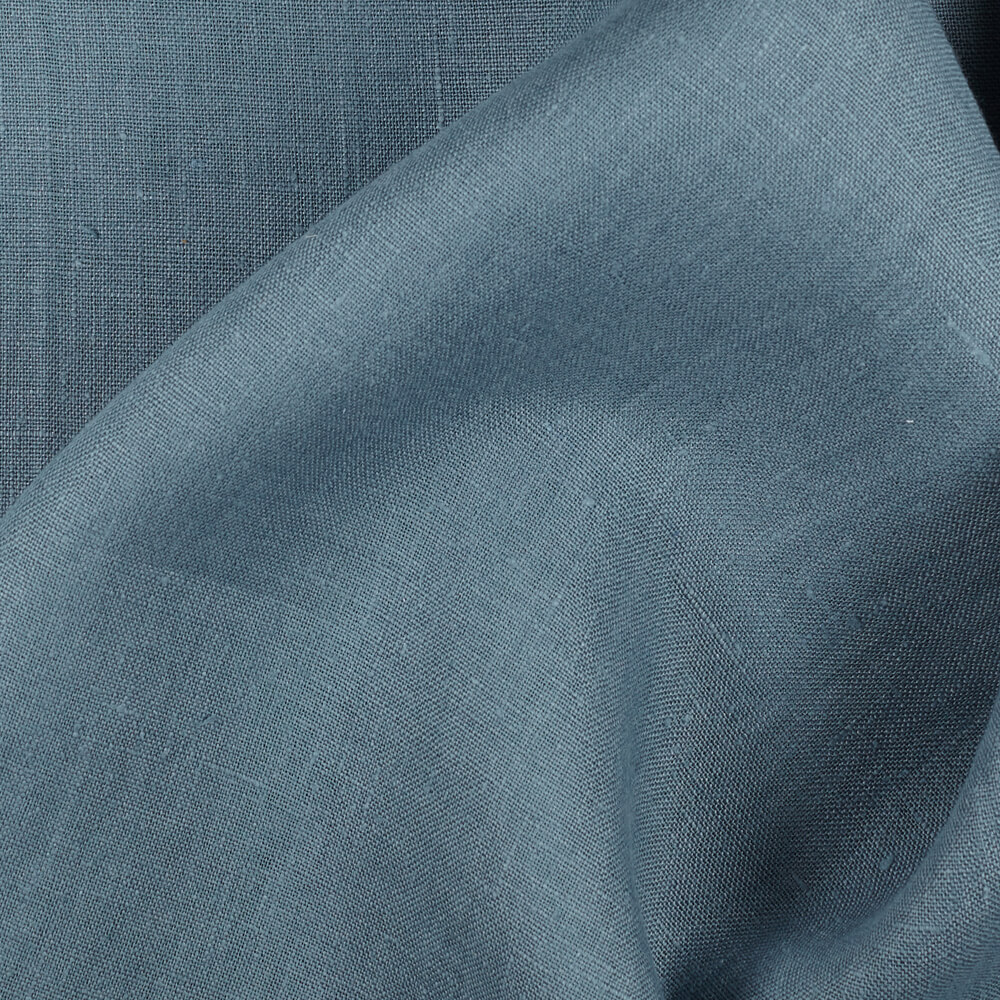 4C22 Rustic  Blue Bayou 100% Linen Fabric