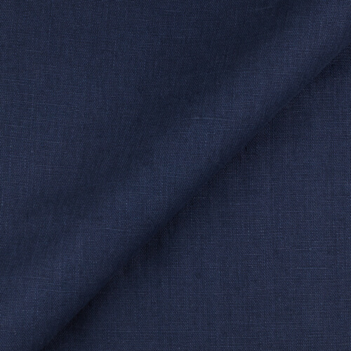 IL090 Canvas 100% Linen Fabric Oxford Blue Softened
