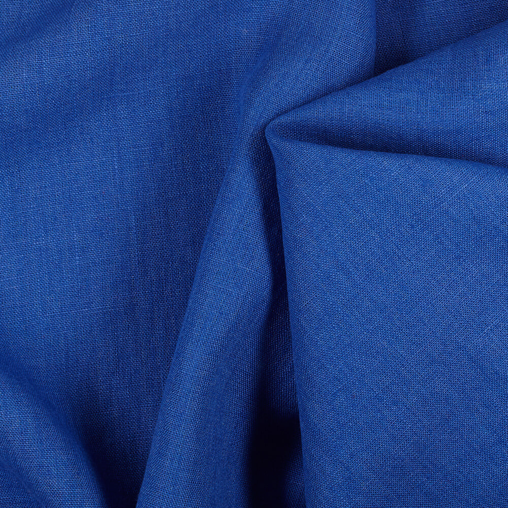 4C22 Rustic  Royal Blue 100% Linen Fabric