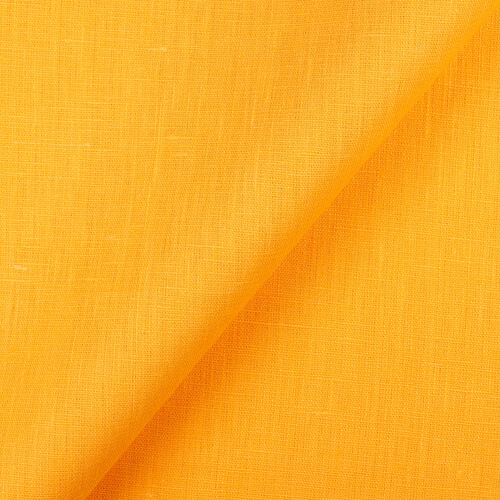 4C22 Rustic  100% Linen Fabric Egyptian Yellow Softened