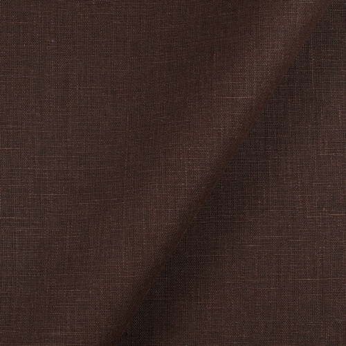 4C22 Rustic  100% Linen Fabric Chocolate Fs Premier Finish