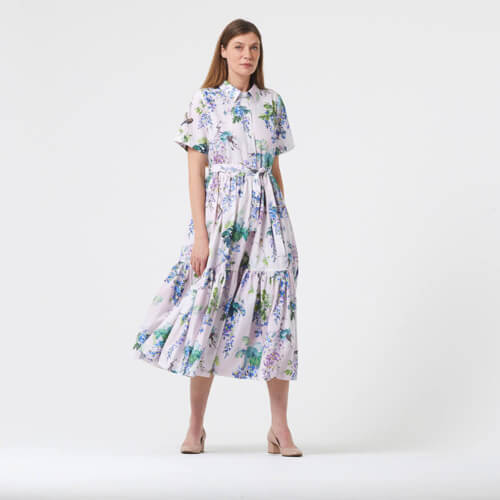 IC012 Poplin 100% Cotton Fabric Pale Pink / Mlt Ashley Softened