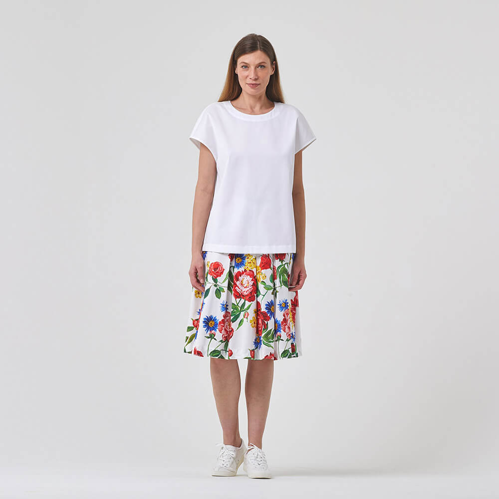 IC023 Faille 100% Cotton Fabric White / Mlt Stephanie Softened