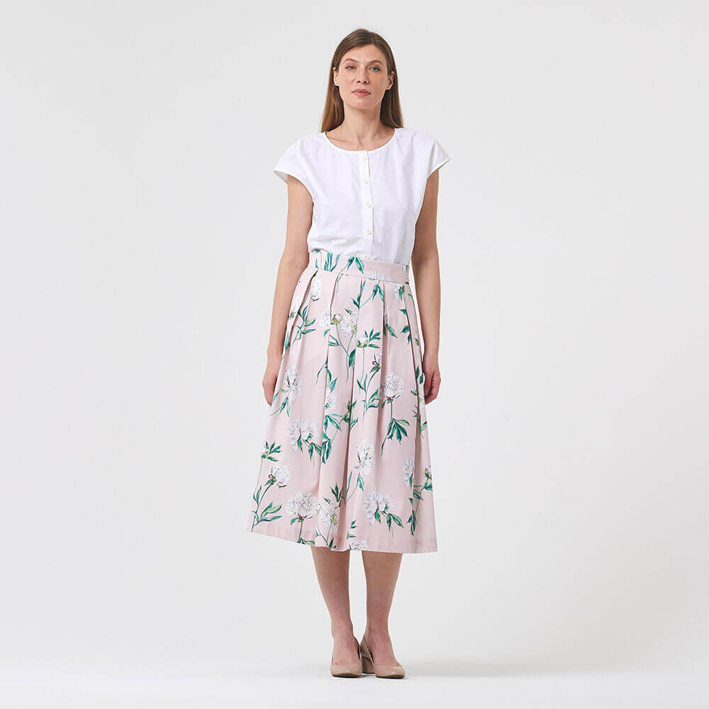 IC023 Faille 100% Cotton Fabric Cristal Pink / Mlt Victoria Softened