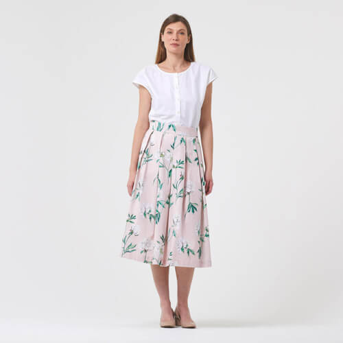 IC023 Faille 100% Cotton Fabric Cristal Pink / Mlt Victoria Softened