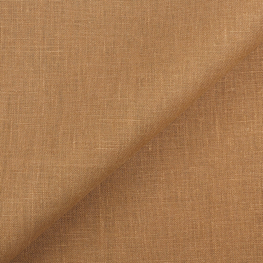 4C22 Rustic  100% Linen Fabric Ginger Fs Premier Finish