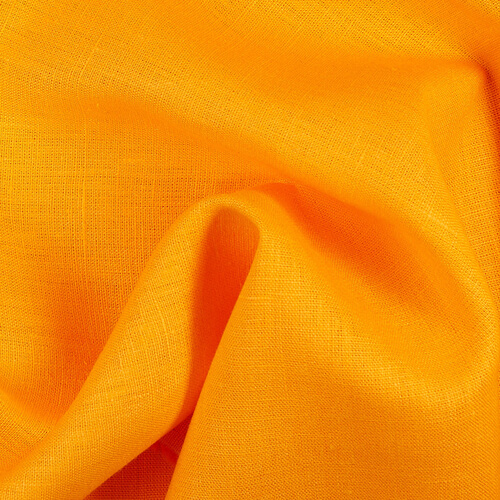 4C22 Rustic  100% Linen Fabric Marigold Softened