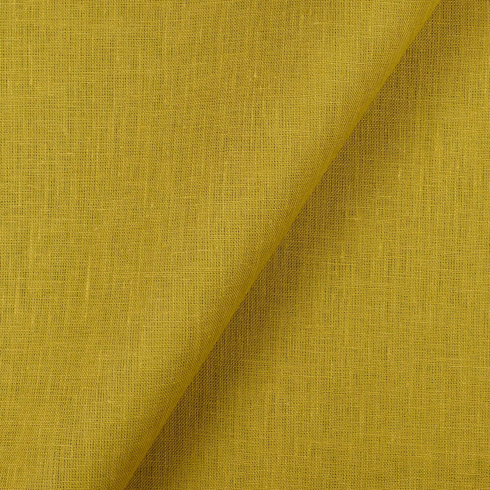 IL019 All-purpose 100% Linen Fabric Golden Olive Softened