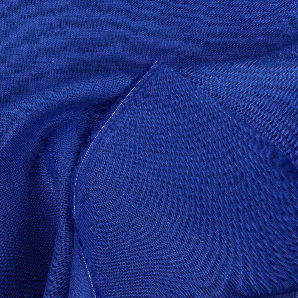 Fabric IL019 All-purpose 100% Linen Fabric Deep Ultramarine Softened